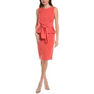 Lafayette 148 New York NWT Peplum Pink Lucy Tie Sheath Dress 0